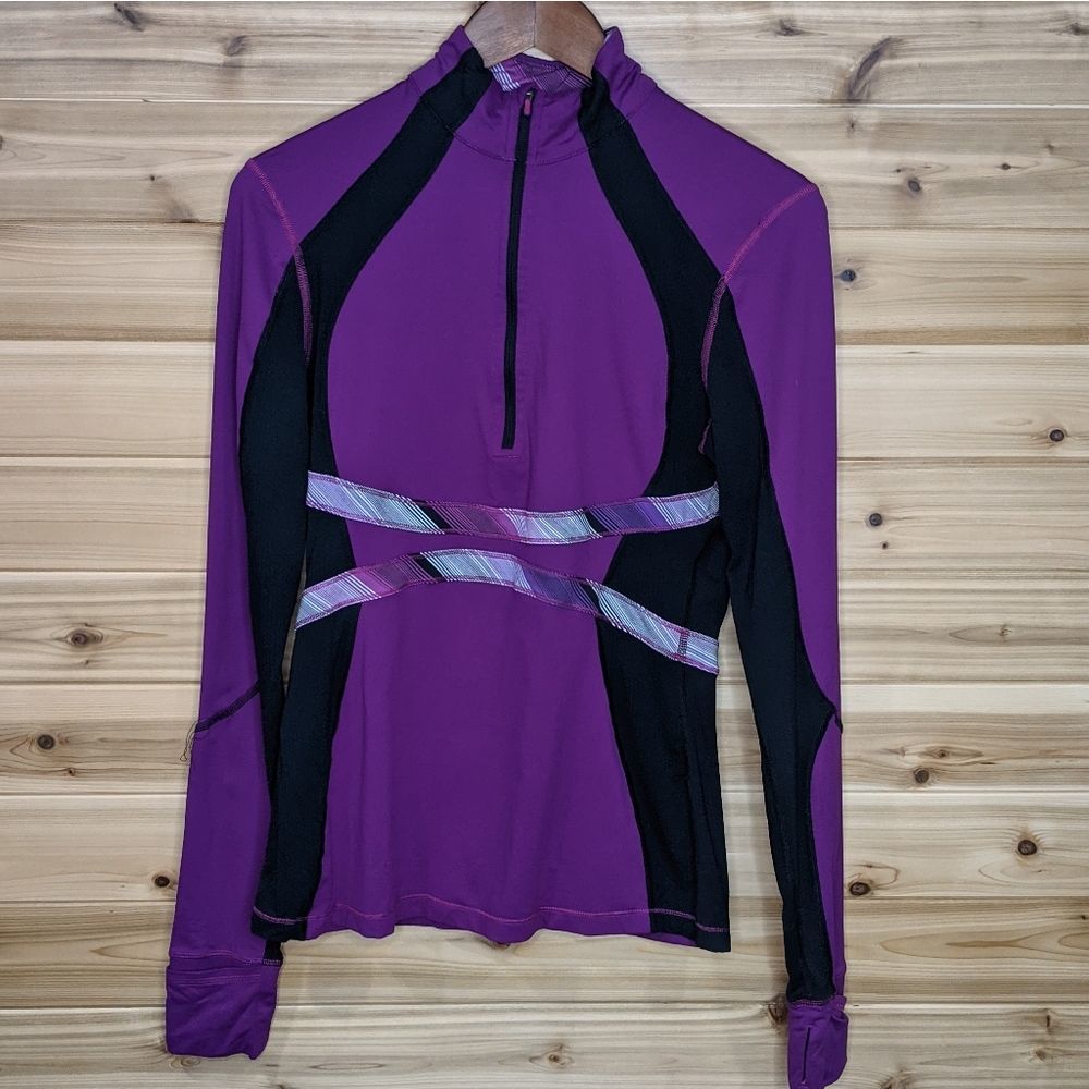 Lululemon Half Zip Pullover in Purple Fuchsia and Black